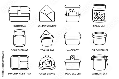 Soup food vector dip jar picnic box clip yogurt icon wrap keeper