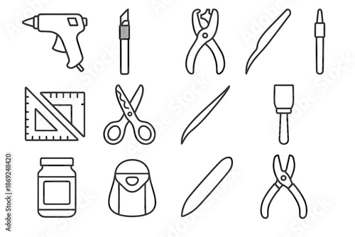 Craft precision gun crafting podge hot icons hole tools vector icon bone