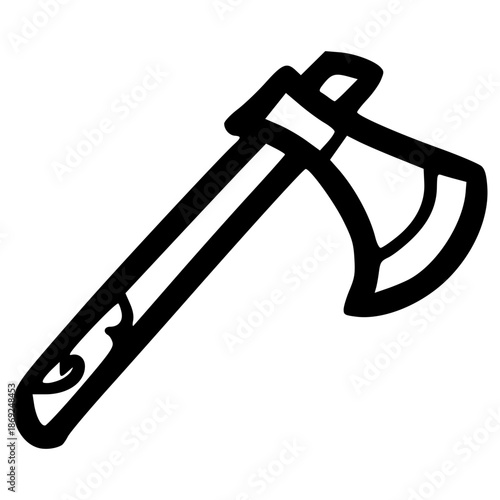 doodle axe illustration hand drawn outline vector