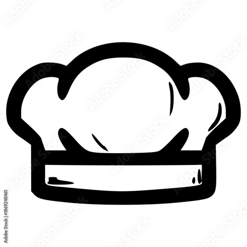 doodle chef hat illustration hand drawn outline vector