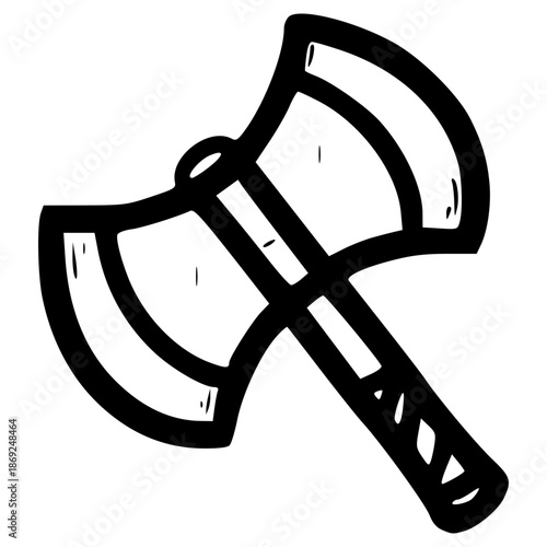 doodle axe illustration hand drawn outline vector
