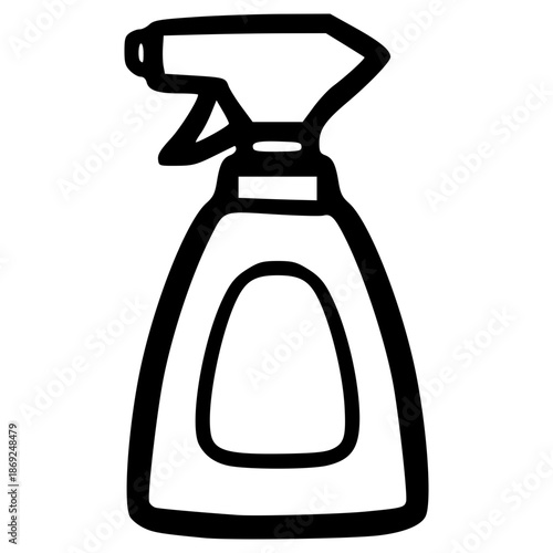 doodle spray bottle illustration hand drawn outline vector