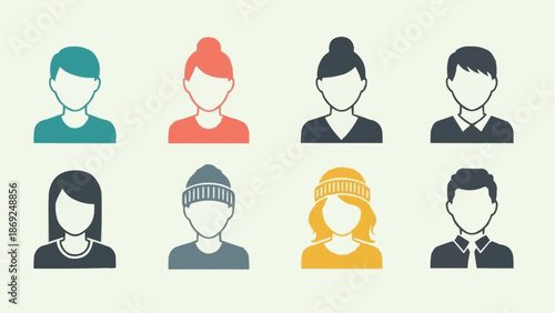 Diverse Group of People Avatars Representing Different Individuals.