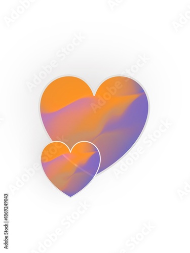 purple multicolor Heart Shape