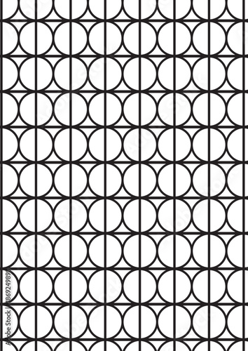 Circle cross grid pattern coloring page with intersecting geometric shape design
