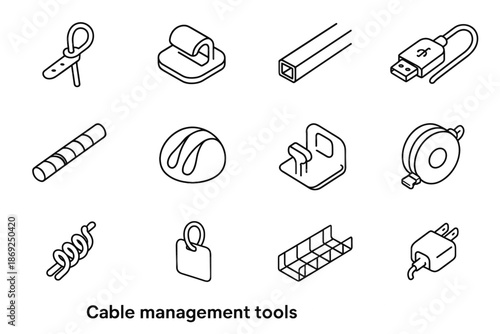 Icons icon holder tie cable vector management usb silicone pod reel twist