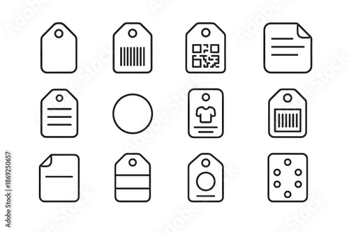 Tracking icons label closet shape dot icon stripe inventory numeric qr tag