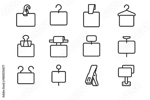 Hook holder detachable magnet icon vector icons clip label tag plastic accessories