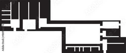 Geometric shapes in black and white abstract design