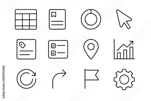 Box note marker grid smart weekly flag planner icon chart ring vector