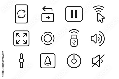 Quick toggle vector wireless volume button slider icons control usb launch icon