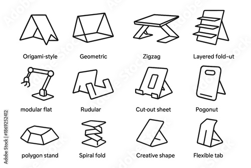 Holder base mount creative angular layered icons vector stand icon flat frame