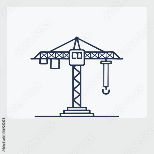 Construction Tower Crane Vector Illustration