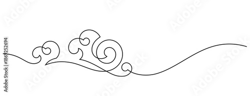 chinese clouds tradition one line drawing continuous minimalism
