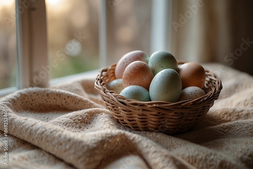 easter eggs in a basket