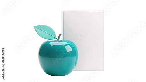 Teal Apple and White Book
