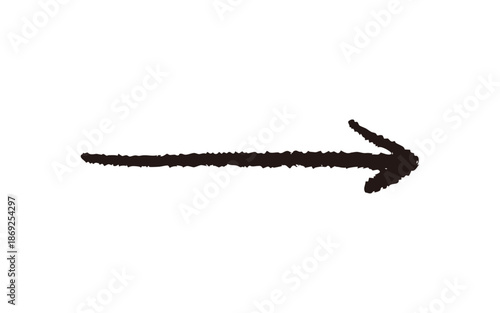 手書きの右向き矢印　黒　ベクター