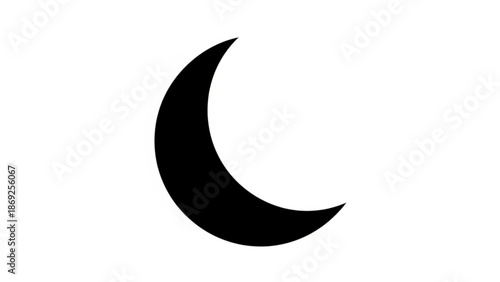 Crescent Moon Icon Isolated on White Background