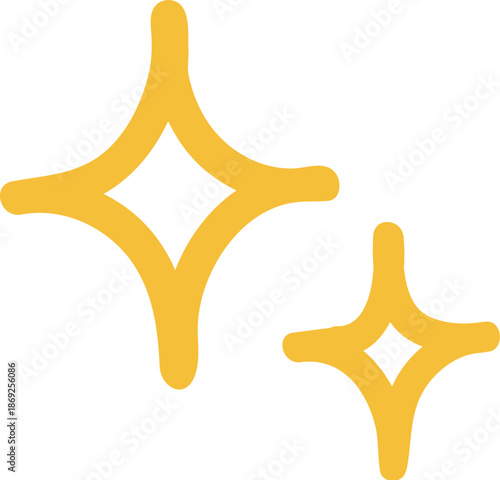 手書きの線のキラキラマークのベクターイラスト素材