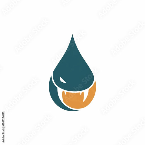 Shark Fin Water Drop Logo Design.