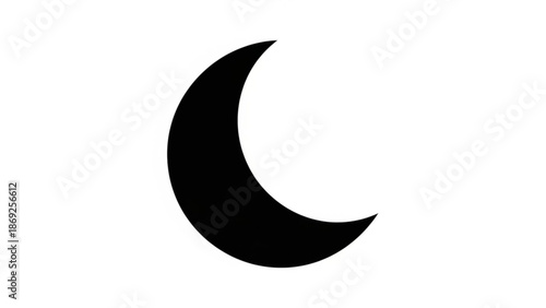 Crescent Moon Icon Isolated on White Background