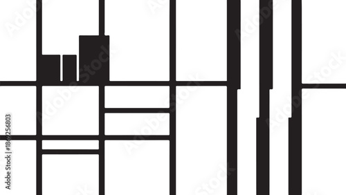 Geometric pattern with black lines on white background