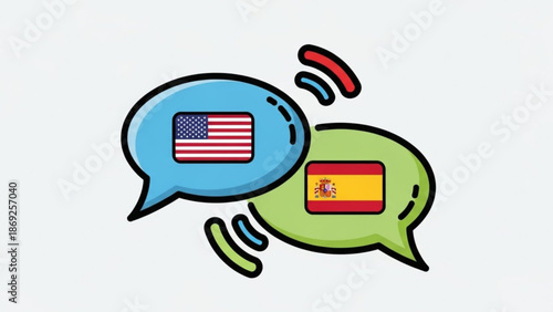 American and Spanish Language Exchange through Speech Bubbles