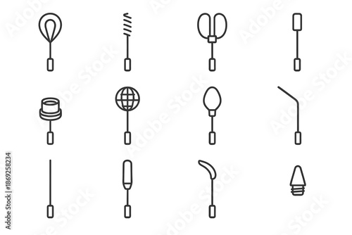 Stir whisk loop icons curved attachment head frother blade icon mesh tip