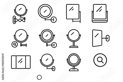 Mirror icon adjustable panel cosmetic icons makeup symbol small beauty vector