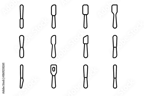 Hole icons baby tiny precise spatula spreader vector icon mini pastry