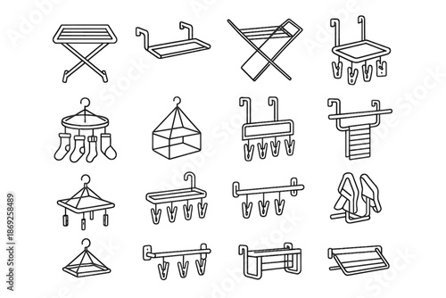 Bar shelf portable compact mini rail drying tabletop vector icon rack racks