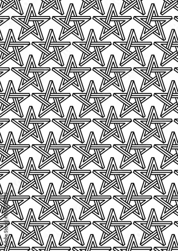 Three dimensional lines star pattern coloring page with radiating geometric perspective design