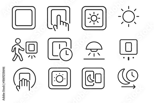 Brightness delayed automation comfort dim vector icon night button light soft