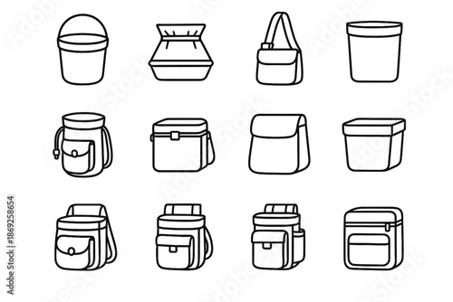 Pack snack carrier pocket bag oversized pouch vector expandable icon treat modern