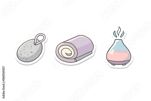Spa and Relaxation Items Stickers