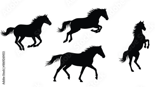 Dynamic horses in motion a striking collection of equine forms silhouette