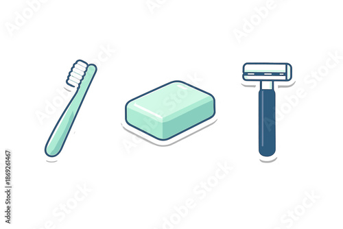 Set of bathroom hygiene icons