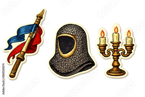 Medieval Knightly Symbols Set