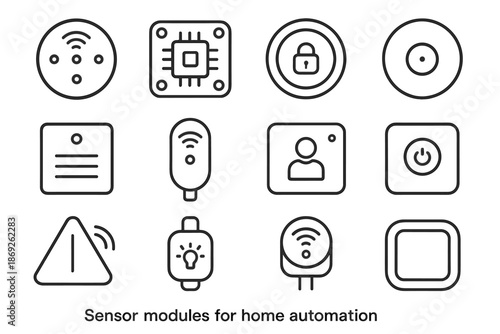 Secure reset node vector puck edge icons reader soft module sensor signal