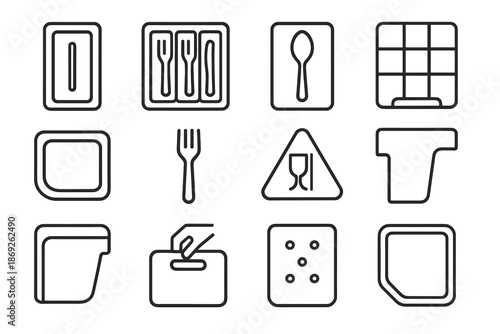 Icon icons tray easy knife grid pattern notch plastic vector drawer divider