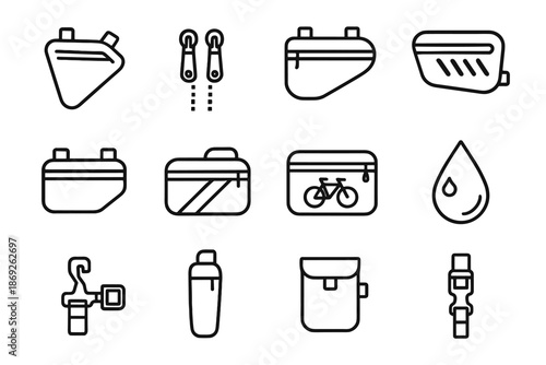 Cycling icons slim vector coating vents pouch line top hook pocket gear