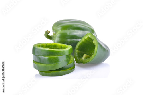 sweet Green Peppers isolated on white background.