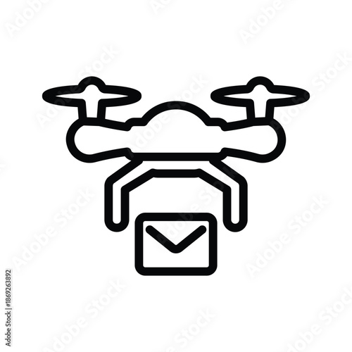 Drone post delivery icon