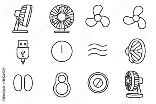 Button icon portable vector loop speed clip fins desk ring fan guard