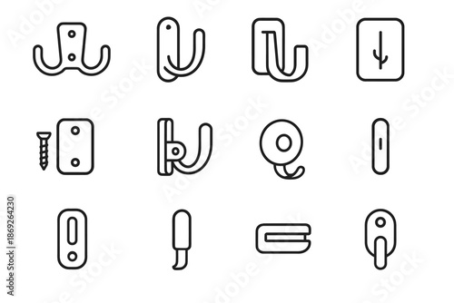 Groove vector wall joint hook circular multipurpose mark icons collapsible icon hanger