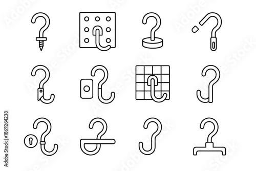 Magnetic mount hanger button icon wall hook groove vector panel removable