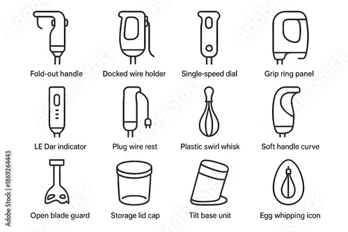 Vector lid whisk swirl compact led icon cap storage wire mixer blade