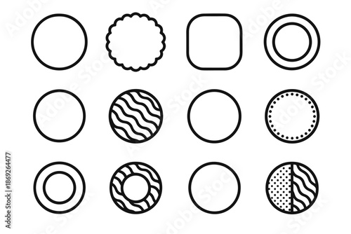 Round icons trivet edge silicone vector ring solid center icon disk small