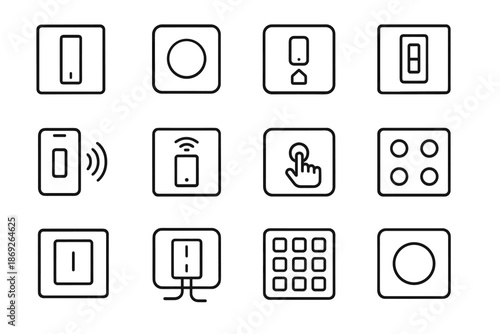 Pad switch icon symbol vector tap smart control selector wireless room