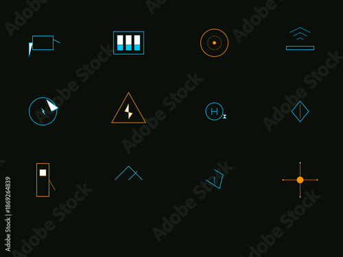 12 Electric Vehicle (EV) and Green Energy Technology Icons - Battery and Charging Station Vector Set
